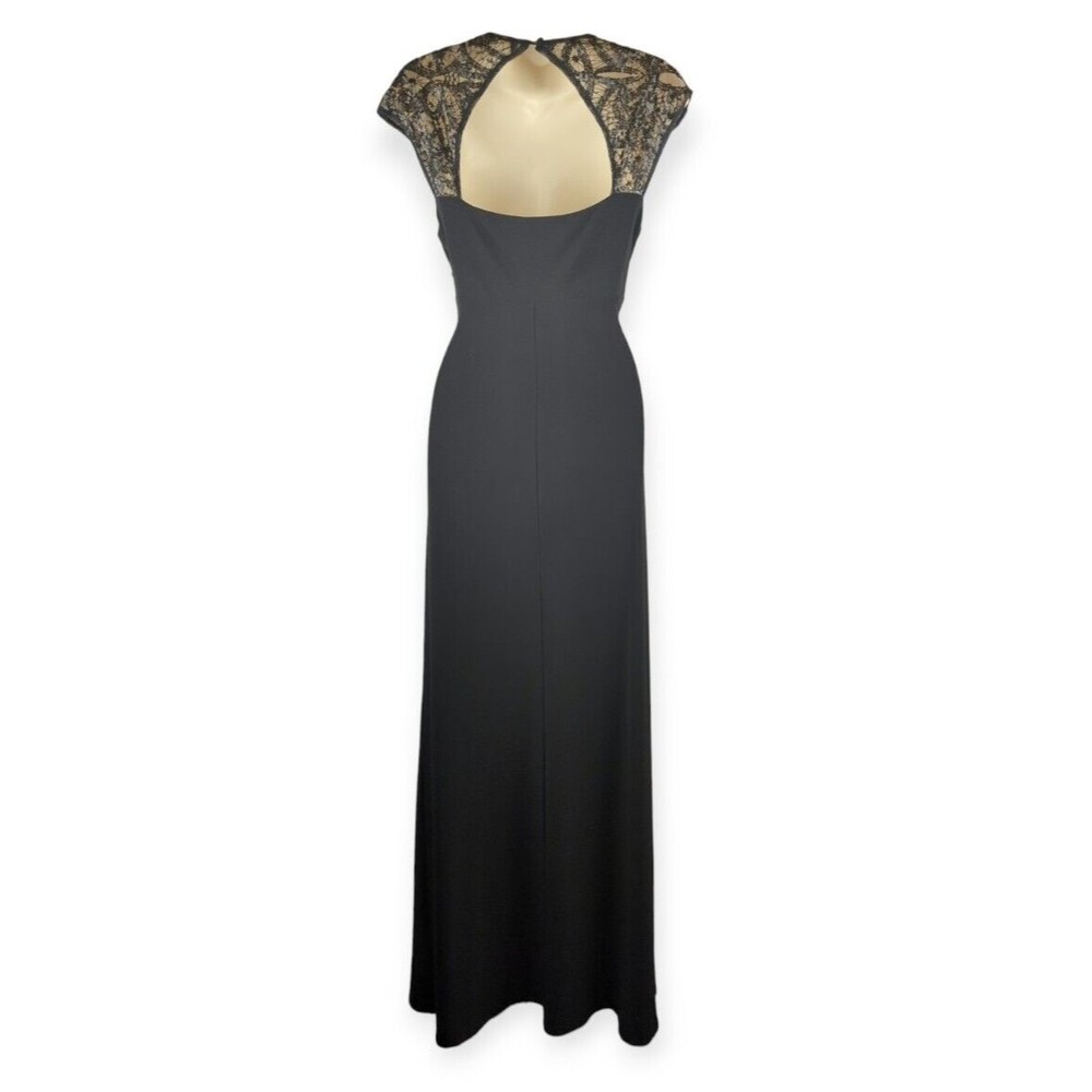LAUREN Ralph Lauren Evening Dress Black Maxi Emelia Gown Ruched Sequins Sexy 10 - Picture 5 of 10
